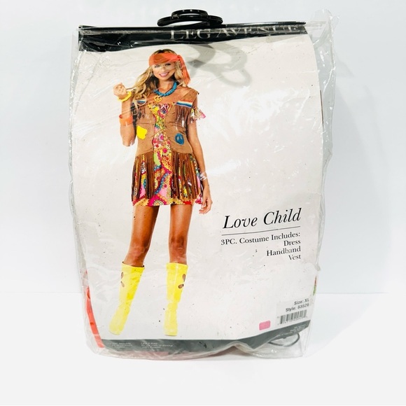 Leg Avenue Love Child (Hippie) 5pc Women's Halloween Cosplay Costume - Picture 2 of 12